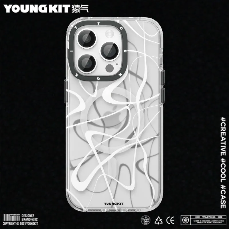 YOUNGKIT Ink MagSafe Slim Thin Matte Anti-Scratch Back Shockproof Cover Case