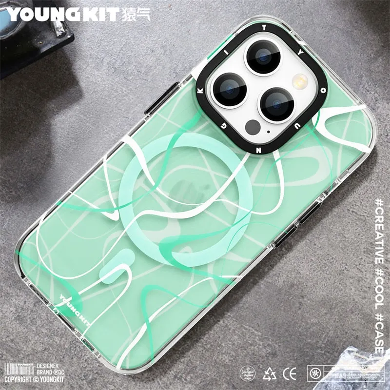 YOUNGKIT Ink MagSafe Slim Thin Matte Anti-Scratch Back Shockproof Cover Case