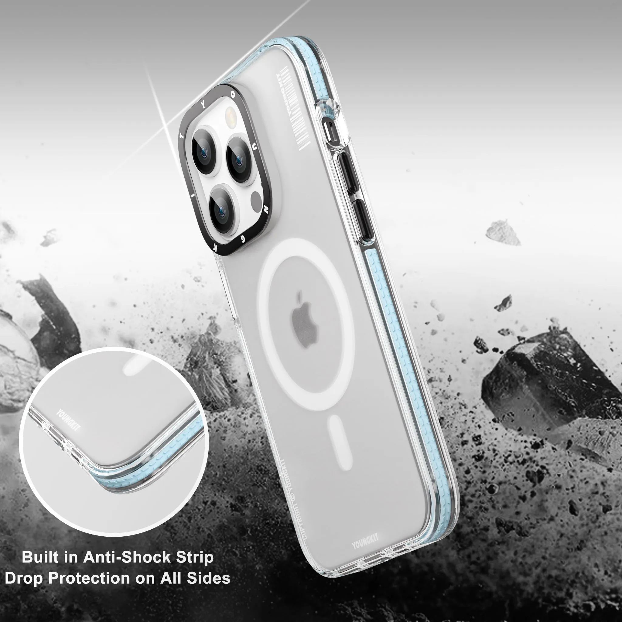 YOUNGKIT Jane Sand MagSafe Slim Thin Matte Anti-Scratch Back Shockproof Cover Case