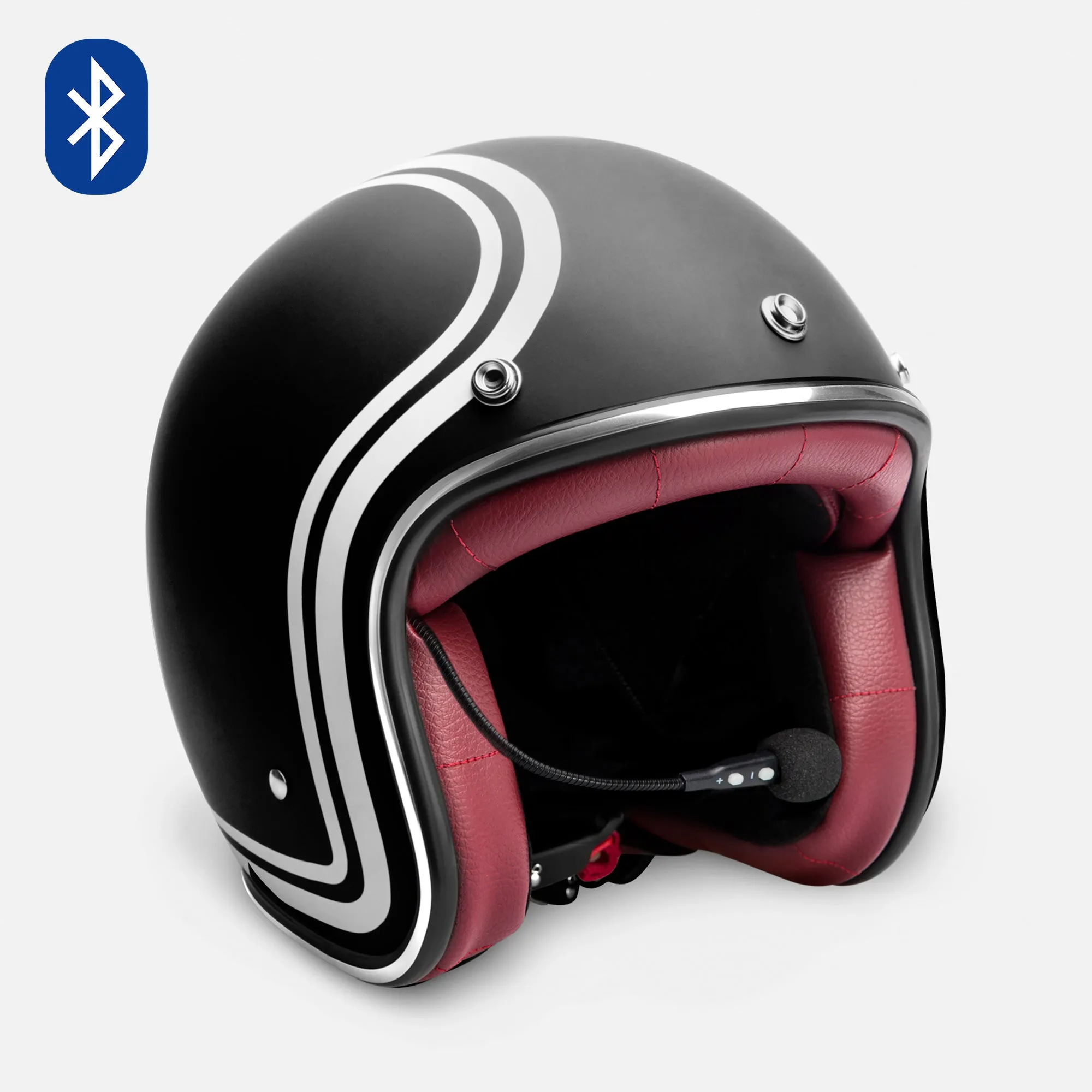 Zulu Cortez Black Maroon Chrome Bluetooth