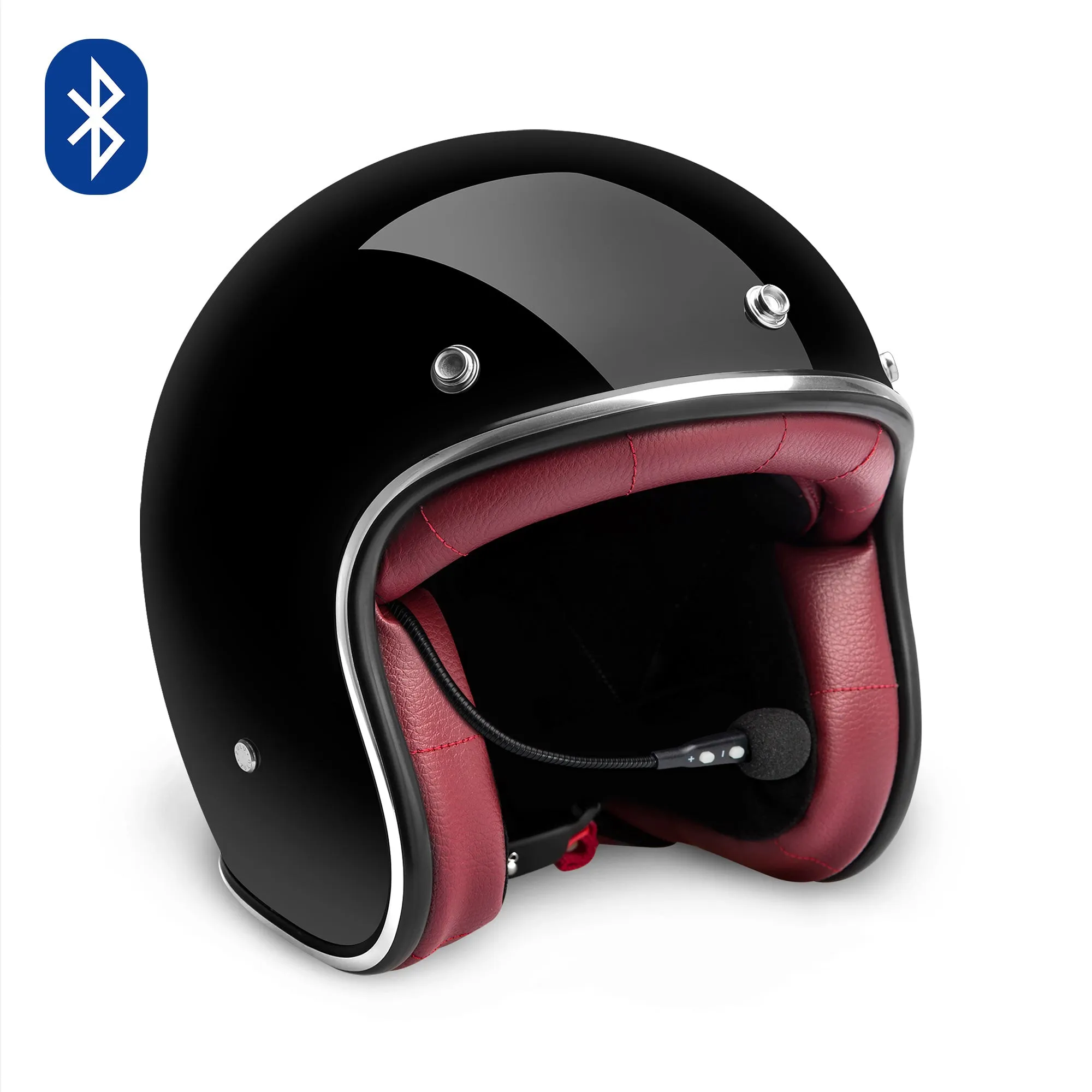 Zulu Osiris Black Maroon Chrome Bluetooth