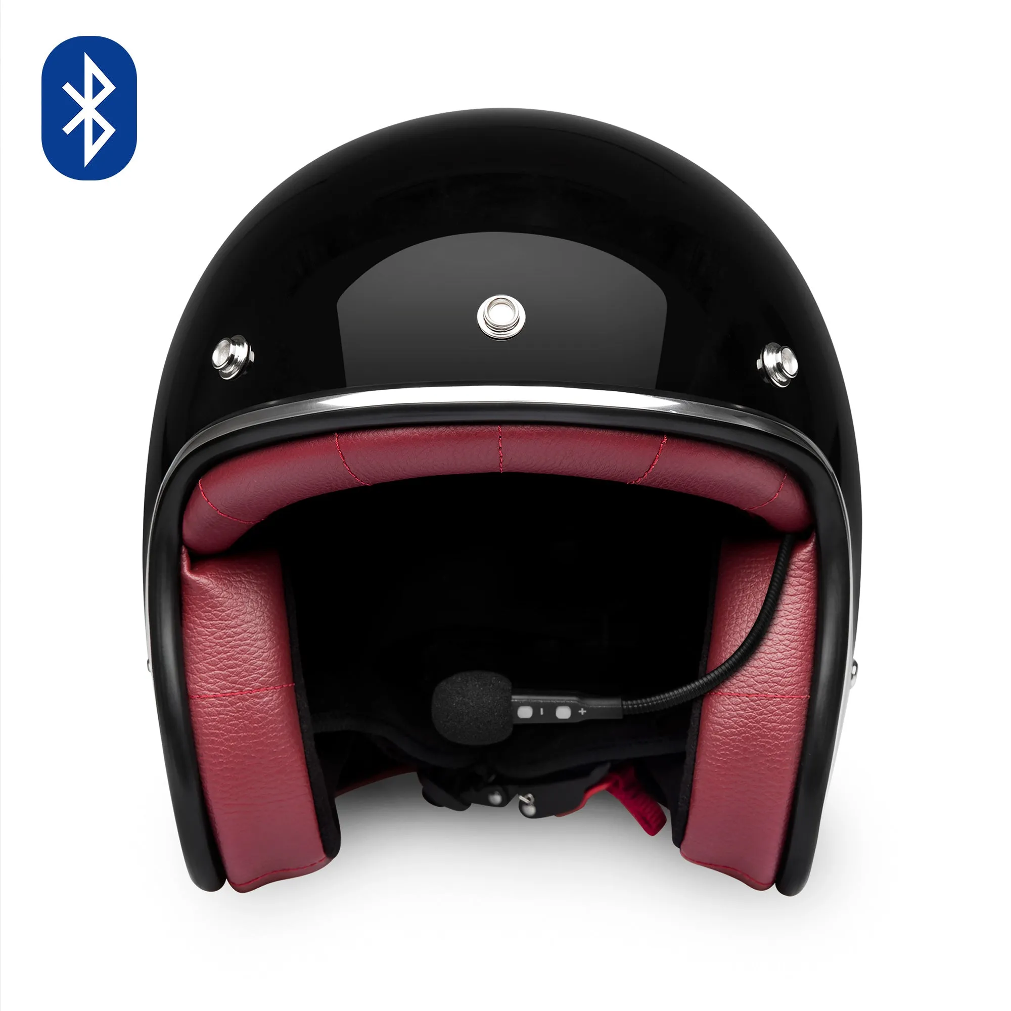 Zulu Osiris Black Maroon Chrome Bluetooth